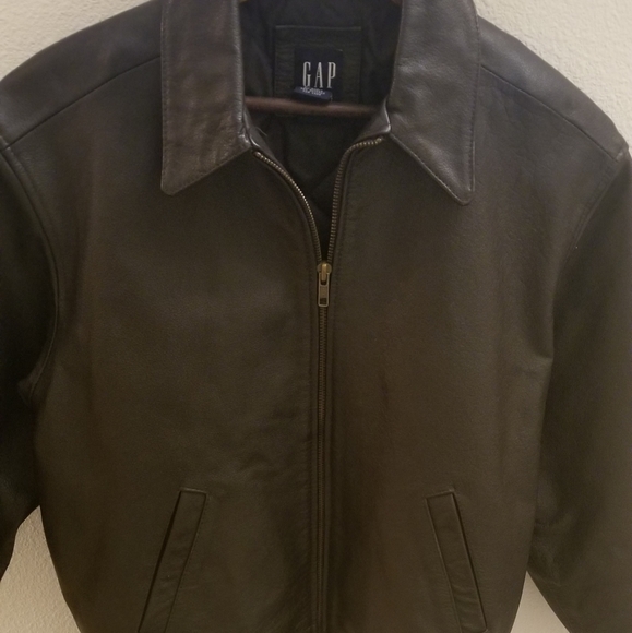 GAP Leather Brown Jacket - Picture 2 of 4